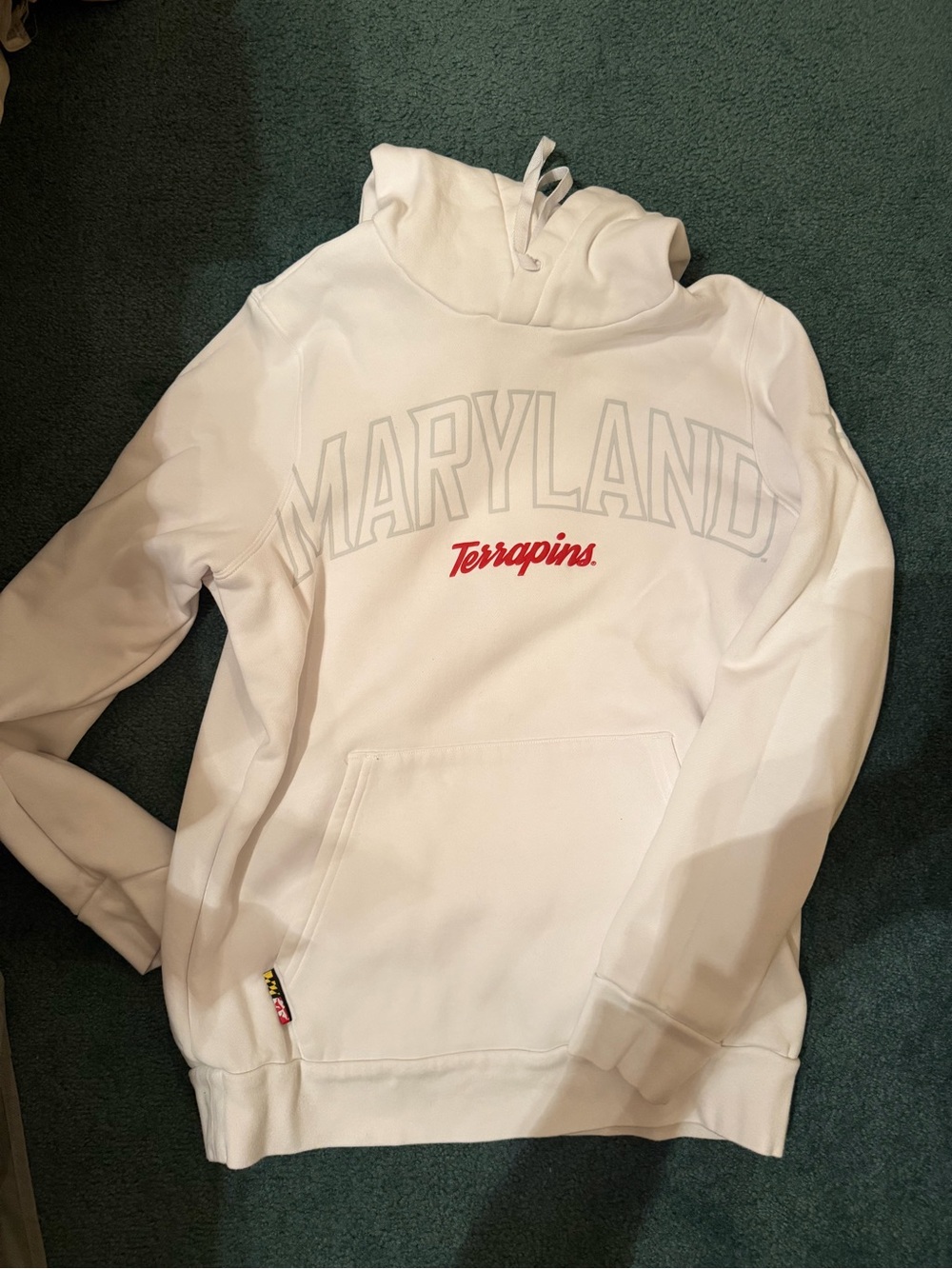 Under Armour White Maryland Terrapins Hoodie with Red Script